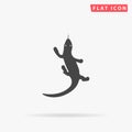 Lizard flat vector icon. Hand drawn style design illustrations