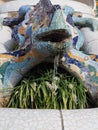 Lizard fountain at park Guell in Barcelona city in Spain - vertical