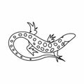 Lizard icon, outline style Royalty Free Stock Photo