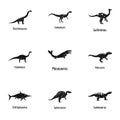 Lizard icons set, simple style