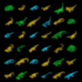 Lizard icons set vector neon