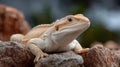 A lizard is laying on a rock Royalty Free Stock Photo
