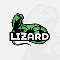 Lizard Logo design template, Lizard mascot Logo, Monochrome logo. Royalty Free Stock Photo