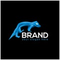 Lizard logo template. Vector illustration on black background. Royalty Free Stock Photo