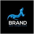 Lizard logo template. Vector illustration on black background. Royalty Free Stock Photo