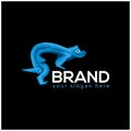Lizard logo template. Vector illustration on black background. Royalty Free Stock Photo