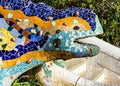 Lizard mosaic sculpture in Park Guell, Barcelona, Spain