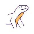 Lizard Outline with Colors Fill Vector Icon that can easily edit or modify.