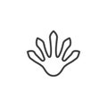 Lizard paw print line icon