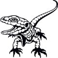 Lizard - Reptiles of the wild. Wildlife stencil. Pet and tropical animal.