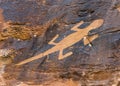 Lizard Rock art by ancient native Fremont Americans in Dinosaur Royalty Free Stock Photo