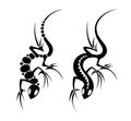Lizard tribal tattoo art. Royalty Free Stock Photo