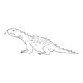 Lizard vector. Hand drawn picture of lizard. Black thin line illustration, isolated on white Royalty Free Stock Photo