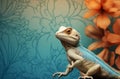 Lizard view colorful background. Generate Ai Royalty Free Stock Photo