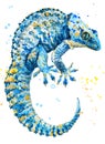 Lizard watercolor illustration