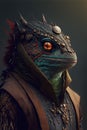 Lizardfolk Ikeshtis  Biohacker, AI generated Royalty Free Stock Photo