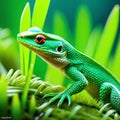 lizards in grass, AI-Generatet Royalty Free Stock Photo