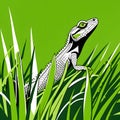 lizards in grass, AI-Generatet Royalty Free Stock Photo