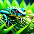 lizards in grass, AI-Generatet Royalty Free Stock Photo