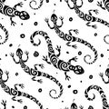 Lizards. Seamless pattern.