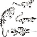 Lizards in tribal style