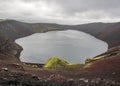 Ljotipollur lake. An old volcano crater who turned into a big lake, Landmannalaugar, Highland Iceland