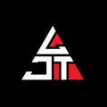 LJT triangle letter logo design with triangle shape. LJT triangle logo design monogram. LJT triangle vector logo template with red Royalty Free Stock Photo