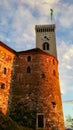 Ljubljana - Behold the enchanting sight of the castle walls embraced by the warm embrace Royalty Free Stock Photo