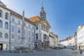 Ljubljana, capital of Slovenia, old town square and street Royalty Free Stock Photo