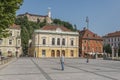 Ljubljana Castle and Congress square in Ljubljana, Slovenia Royalty Free Stock Photo