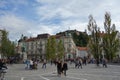 Ljubljana city center square view