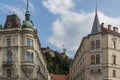 Ljubljana cityscapes, old street view in the city center Royalty Free Stock Photo