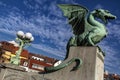 Ljubljana Dragon At Zmajski Most, Slovenia Royalty Free Stock Photo