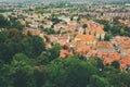 Ljubljana, Slovenia - August 15, 2017 - panoramic view to the old city from the top of The Ljubljana Castle Royalty Free Stock Photo