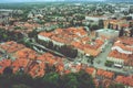 Ljubljana, Slovenia - August 15, 2017 - panoramic view to the old city from the top of The Ljubljana Castle Royalty Free Stock Photo