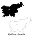 Ljubljana, Slovenia. Detailed Country Map with Location Pin on Capital City.