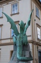 Ljubljana, Slovenia, Europe, Dragon statue, Dragon Bridge, Zmajski most, legendary animals