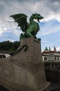 Ljubljana, Slovenia, Europe, Dragon statue, Dragon Bridge, Zmajski most, legendary animals