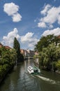 Ljubljana, Slovenia, Europe, skyline, canal, river, cruise, tourist boat, Ljubljanica Royalty Free Stock Photo