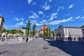 Preseren Square, the central square in Ljubljana, Slovenia