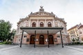 Ljubljana, Slovenia - May 20, 2018: Exterior of Slovenian National Opera and Ballet Theatre was founded in 1918, Ljubljana, Sloven