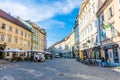 LJUBLJANA, SLOVENIA, 5th AUGUST 2019: Beautiful buildings in the historic center