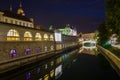 Ljubljana, Triple Bridge and river Ljubljanica