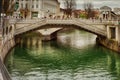 Ljubljana Triple Bridge Royalty Free Stock Photo