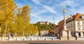 Ljubljanski grad castle city square view, Ljubljana, Slovenia Royalty Free Stock Photo