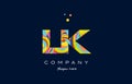 lk l k colorful alphabet letter logo icon template vector