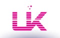 lk l k pink purple line stripe alphabet letter logo vector template