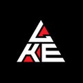 LKE triangle letter logo design with triangle shape. LKE triangle logo design monogram. LKE triangle vector logo template with red Royalty Free Stock Photo