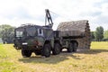 LKW 15t mil glw with folding street device of german army engineer battalion stands on a Royalty Free Stock Photo