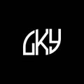 LKY letter logo design on black background. LKY creative initials letter logo concept. LKY letter design.LKY letter logo design on Royalty Free Stock Photo